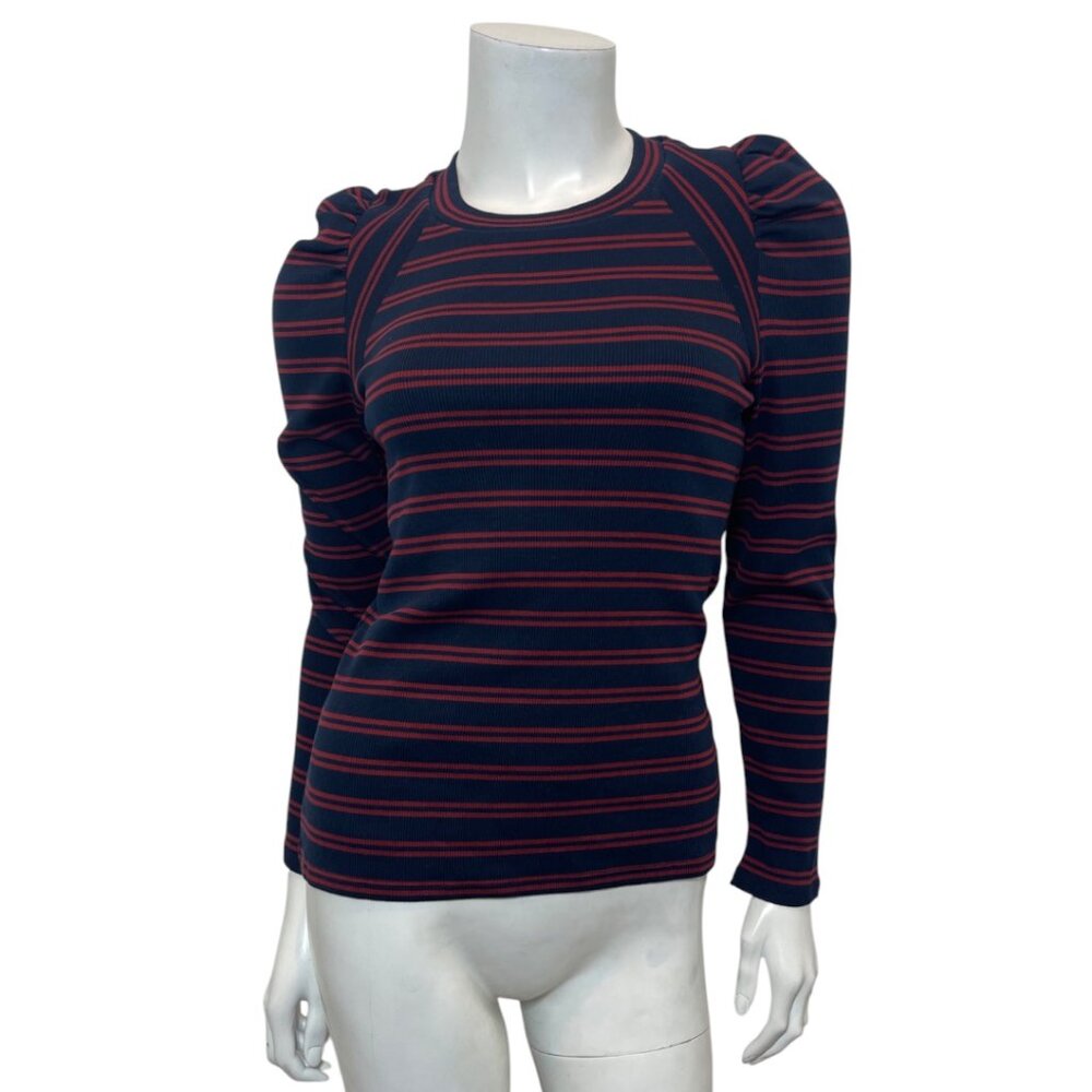 Veronica Beard Delano Top Delano Top In Navy/Syrah Size Xs